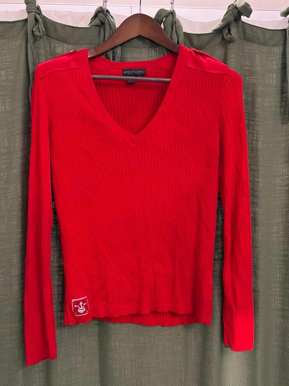 Ralph Lauren RLL 67 Red Ribbed Knit Sweater - Picture 4 of 4